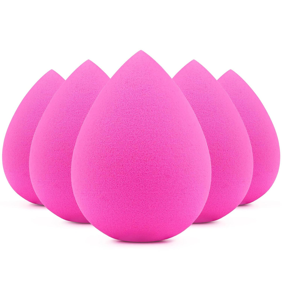 Makeup Sponge Set, 5 Pcs Foundation Blending Sponge, Beauty Sponges Flawless for Liquid, Cream, and Powder, Latex-Free and Vegan Makeup Sponges, Black