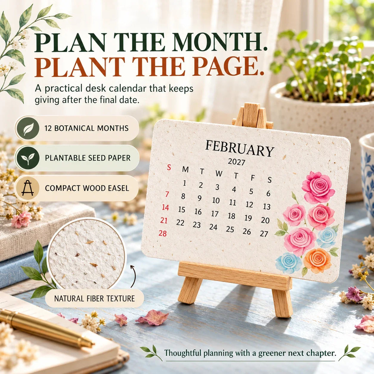 🌱Eco-Friendly Plantable “Timeless” Seed Calendar 2027
