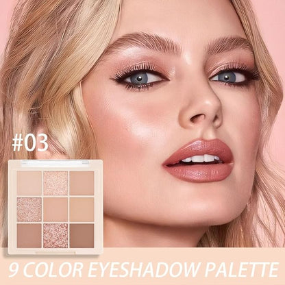 Nude Pink Beige Eyeshadow Palette,Natural Eye Shadow Make Up Pallets for Women,Neutral Small Cream Light Colors Eyeshadow Palette Long Lasting Naturing-Looking,Vegan