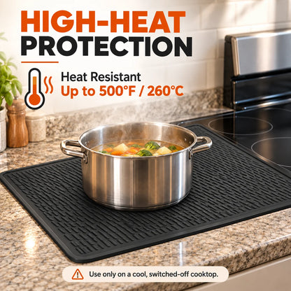 🔥500°F/220°C Heat-Resistant Silicone Stove Cover Mat & Utensils