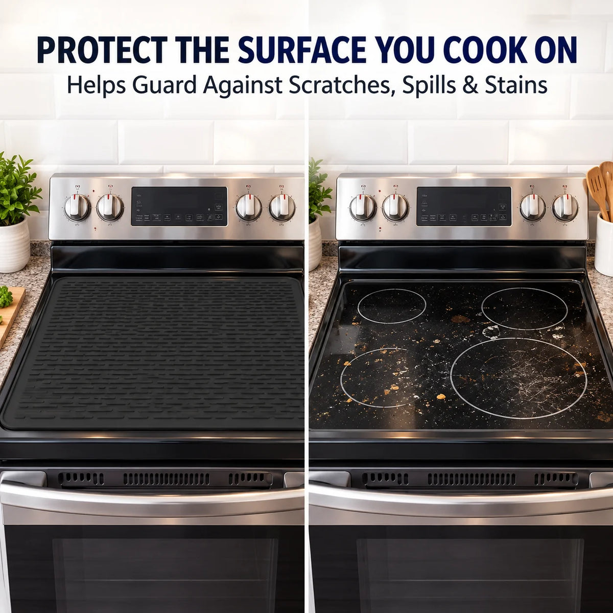 🔥500°F/220°C Heat-Resistant Silicone Stove Cover Mat & Utensils